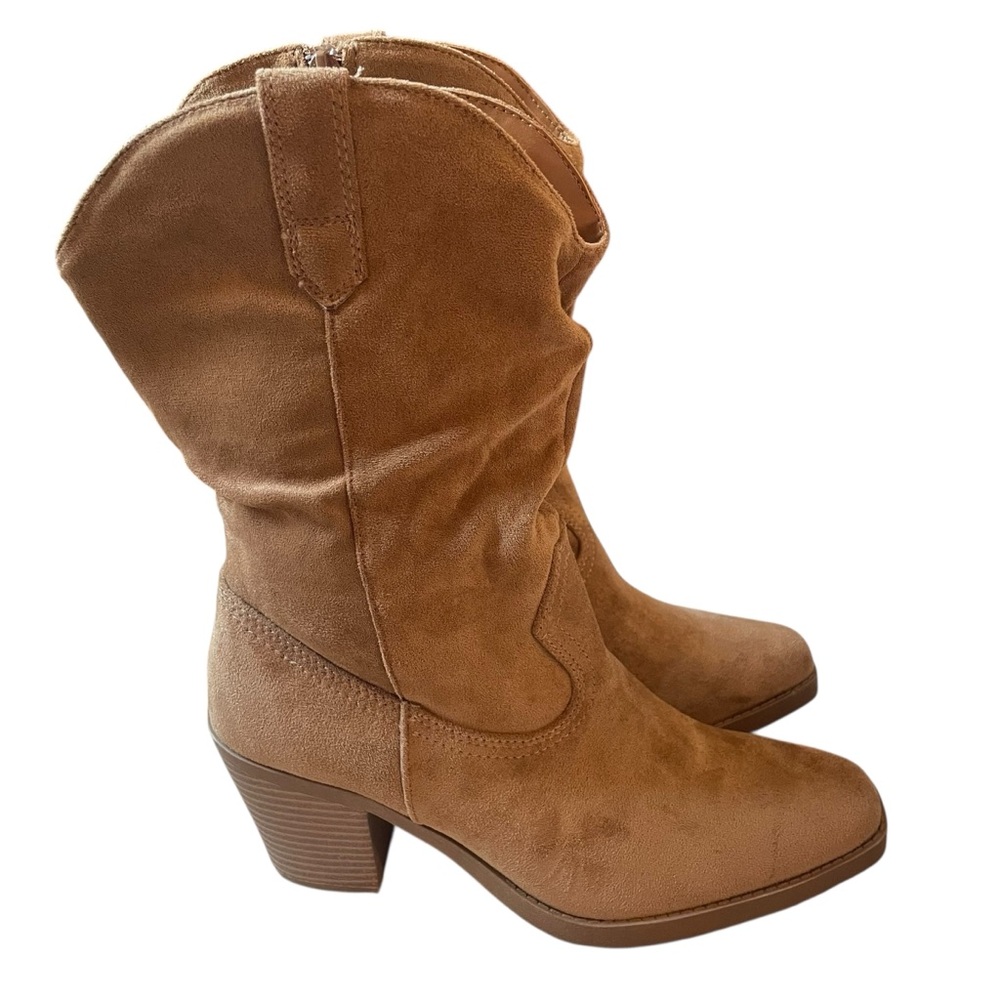 Pop Framework Faux Suede Western Boots NWT‎ Size 8